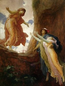 "El regreso de Perséfone", de Frederic Leighton. La obra está en el Leeds Museums and Galleries del Reino Unido. La imagen, distribuida por Wikimedia Commons, es de dominio público.