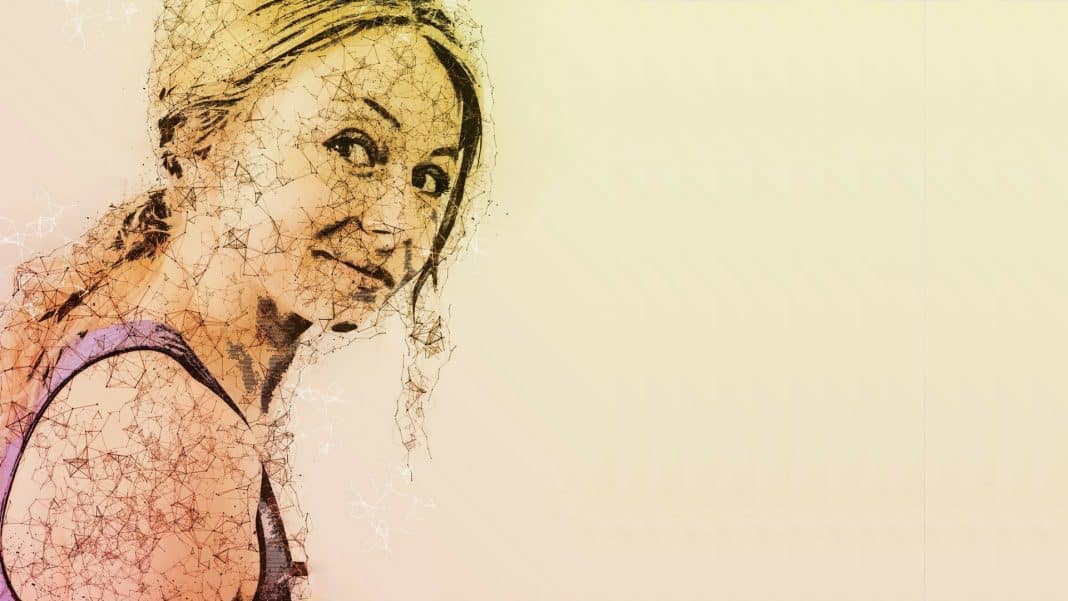 EdiciÃ³n artÃ­stica de una fotografÃ­a de una mujer mirando a cÃ¡mara