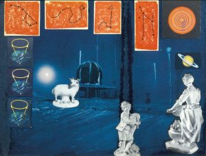 Joseph Cornell. "Sin título" (1962). "Collage" de papel sobre masonita. Museo de Israel de Jerusalén. © Joseph Cornell. VEGAP, Madrid, 2018.