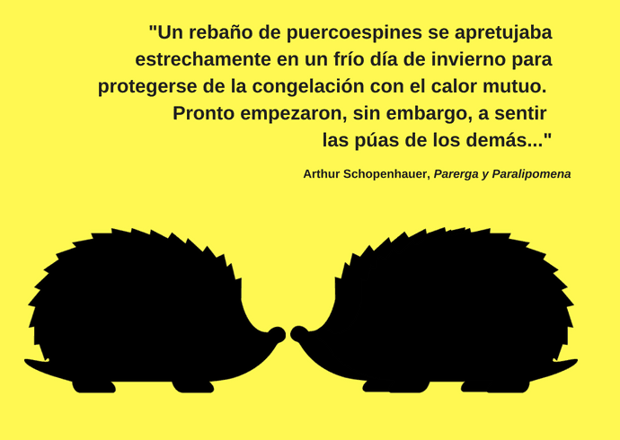 A partir de la entrada de inmigrantes en Uruguay, Magdalena Reyes Puig reflexiona filosóficamente sobre el concepto de "el otro". Lo hace con la compañía de Levinas, sobre todo y de Schopenhauer y su parábola del erizo.