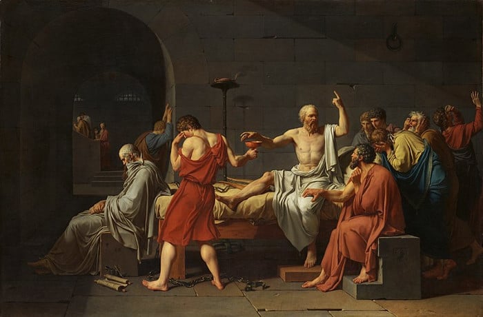 «La muerte de Sócrates», de Jacques-Louis David (1787), Museo de Arte Metropolitano de Nueva York / Dominio público.