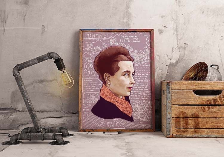 Lámina Rebeldes De Beauvoir de Filosofers.