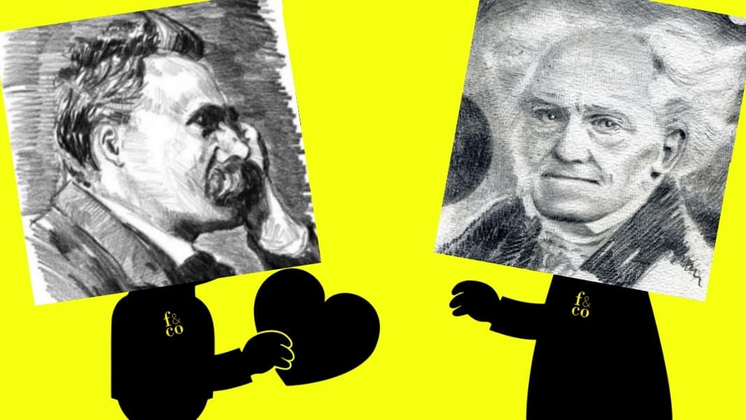 Nietzsche y Schopenhauer charlando, como nosotros con los asistentes al encuentro en el Colegio Mayor Universitario Chaminade.