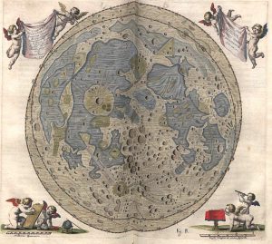 Mapa de la luna de Hevelius, 1645. 