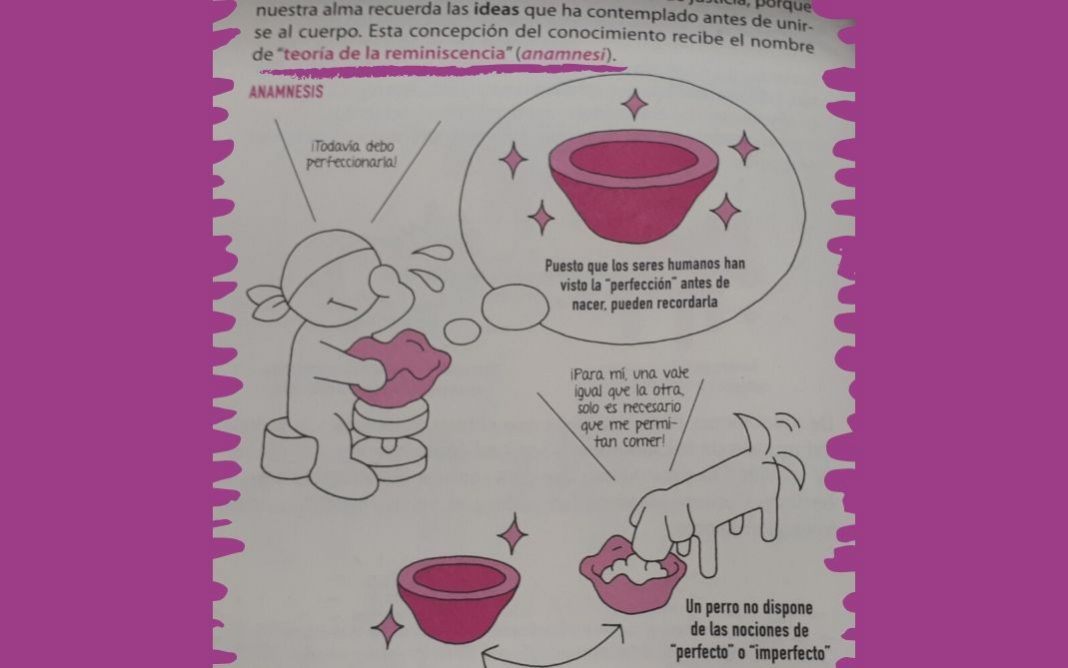 Un alfarero intenta dar forma a ciegas a un bloque de arcilla. No sabe lo que busca, pero sabe lo que quiere. Así representan Masato Tanaka y Tetsuya Saito la anamnesis de Platón en la «Gran historia visual de la filosofía» de Blackie books.