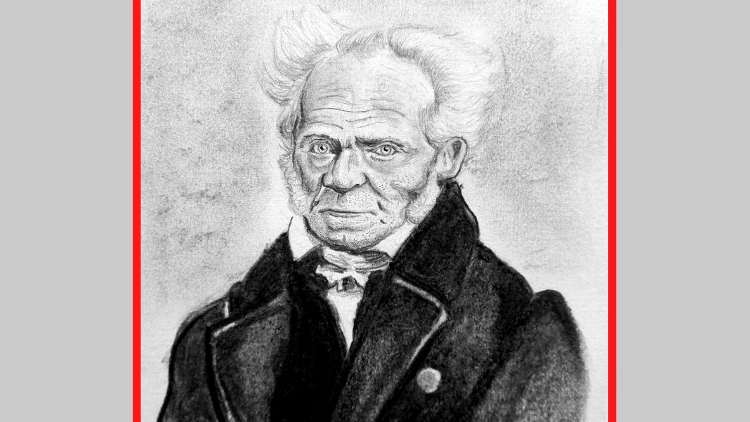 Diseño hecho a partir de un dibujo de Arthur Schopenhauer a lápiz de Álvaro Marqués Hijazo derivado de la imagen Arthur Schopenhauer by J Schäfer, 1859, distribuida por Wikimedia Commons bajo licencia creative commons Attribution-ShareAlike 4.0 International (CC BY-SA 4.0).