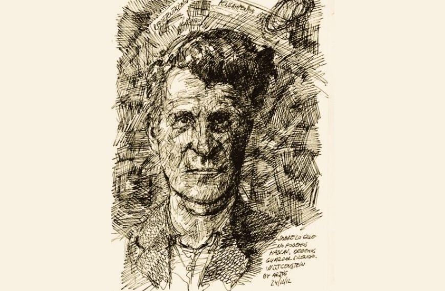 Ludwig Wittgenstein es uno de los filósofos más importantes del siglo pasado. Diseño realizado a partir de la fotografía de Markusspiske (distribuida por Pixabay, CC) y la ilustración de Arturo Espinosa (extraída de su página web, CC2.0).