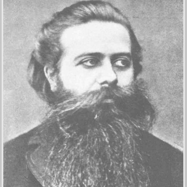 El filósofo alemán Karl Robert Eduard von Hartmann nació y murió en Berlín (febrero 1842-junio 1906). Diseño hecho a partir de imagen de Store norske leksikon de dominio público.