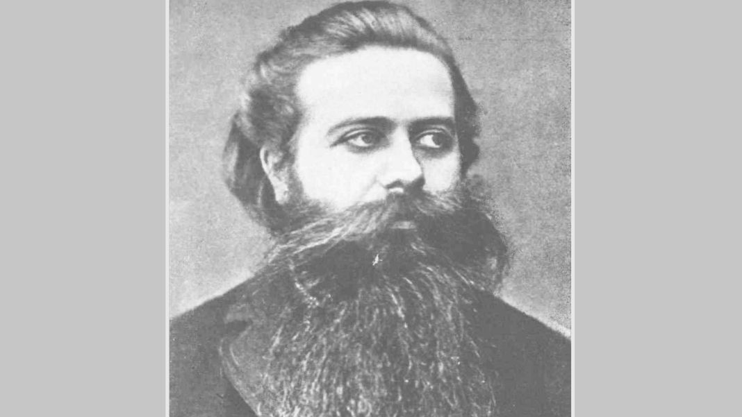 El filósofo alemán Karl Robert Eduard von Hartmann nació y murió en Berlín (febrero 1842-junio 1906). Diseño hecho a partir de imagen de Store norske leksikon de dominio público.