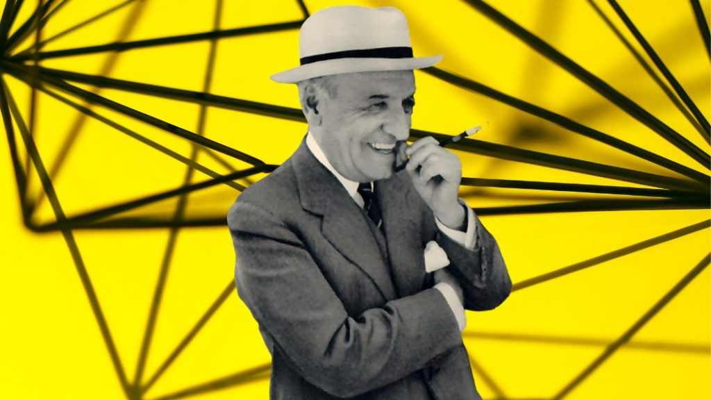 José Ortega y Gasset apostó por hacer filosofía de forma pública, en universidades, editoriales y periódicos. De familia de editores, decía de sí mismo que había nacido en una rotativa. Diseño a partir de imagen extraída de picryl.com, de dominio público.