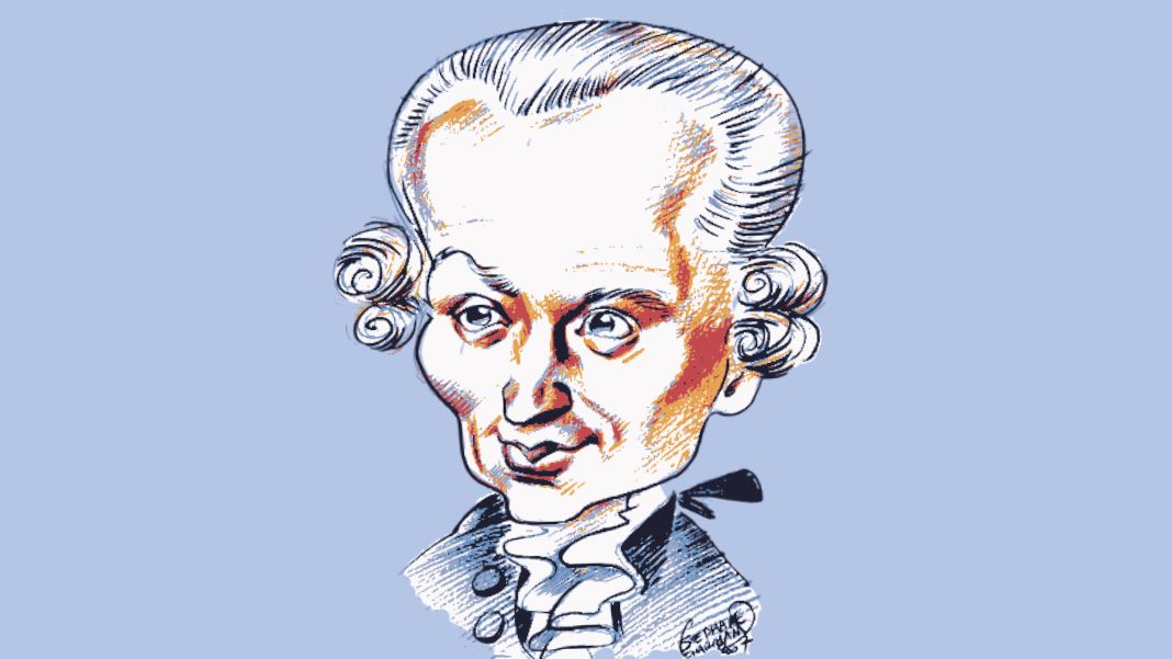 Ilustración de Kant. Imagen distribuida por Wikimedia Commons, obra de Stéphane Lemarchand (CC BY-SA 4.0)