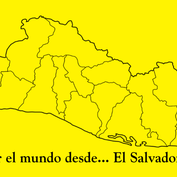 La filósofa salvadoreña Marcela Brito reflexiona sobre la cuestión de la seguridad en su país. Imagen hecha a partir de ilustración de mapa de Golbez, converted to SVG by Jarke, distribuido por Wikimedia Commons bajo licencia CC BY-SA 3.0.