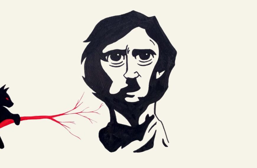 Ilustración de Edgar Allan Poe realizada por María Cristina Badiu.