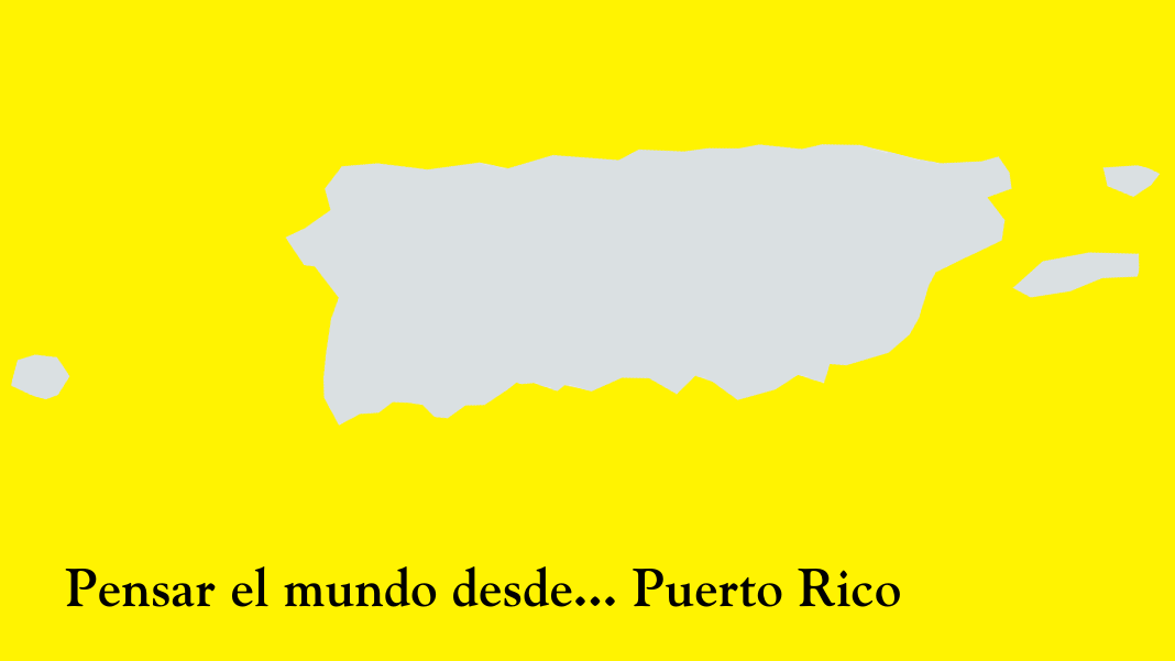 La filósofa puertorriqueña Rocío Zambrana reflexiona sobre la cuestión del colonialismo en su país. Imagen hecha a partir de ilustración de mapa de Effeietsanders and Ballingxo distribuida por Wikimedia Commons bajo licencia CC0 1.0 Universal.