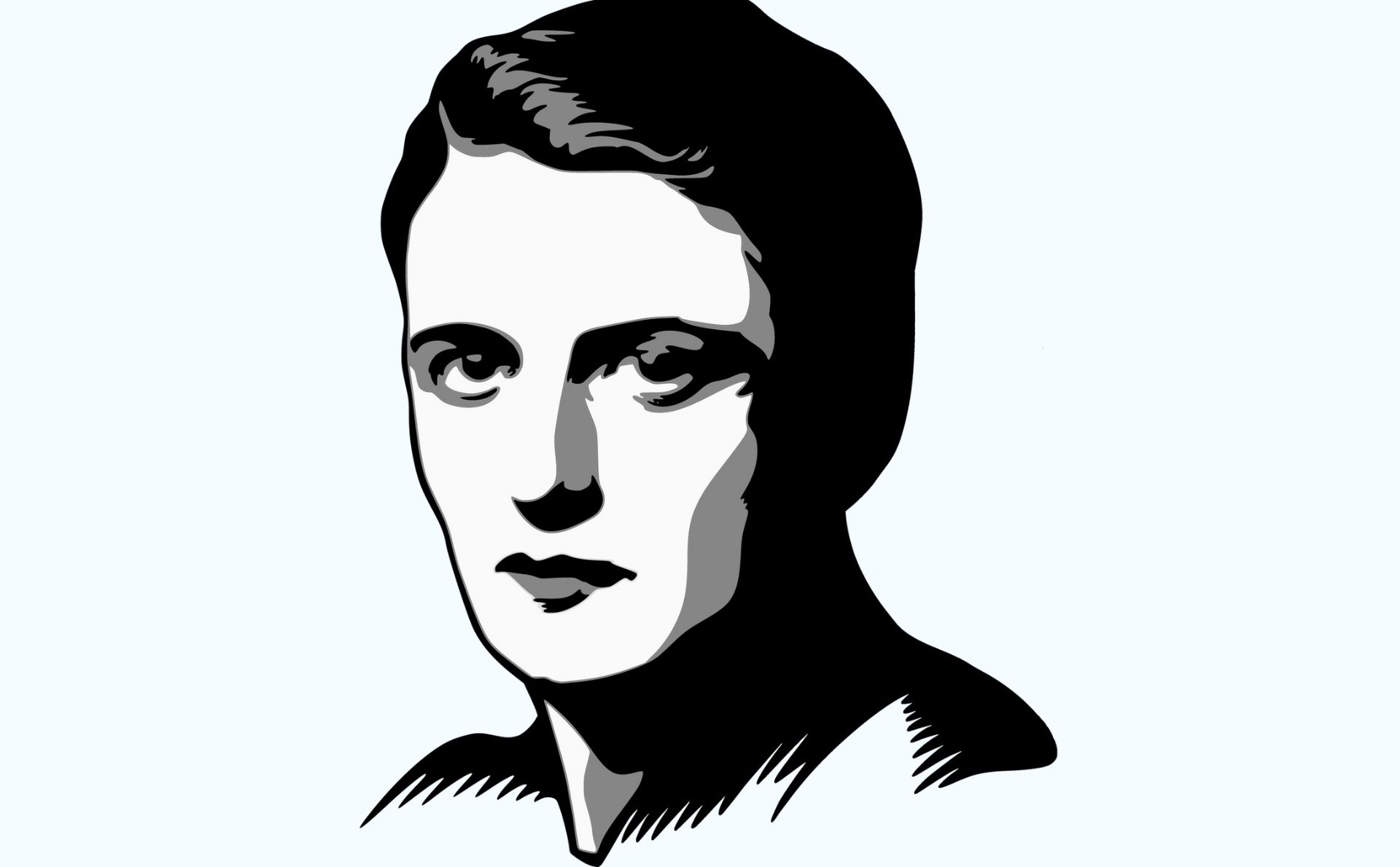 Ayn Rand. Diseño a partir de vector de LiberAncap en DeviantArt.