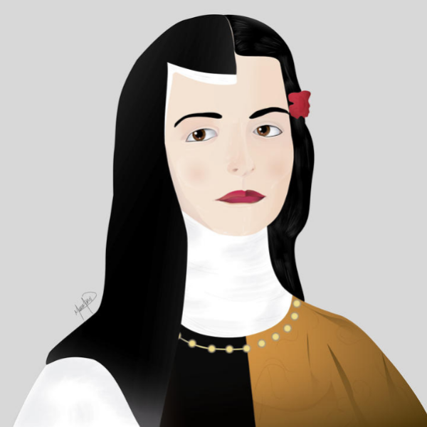 Sor Juana Inés de la Cruz fue una de las intelectuales y filósofas más relevantes del siglo XVII y ha dejado una huella indeleble en la historia. Ilustración de MikeMAMD, extraída de deviantart. Licencia CC BY-NC-ND 3.0 DEED.