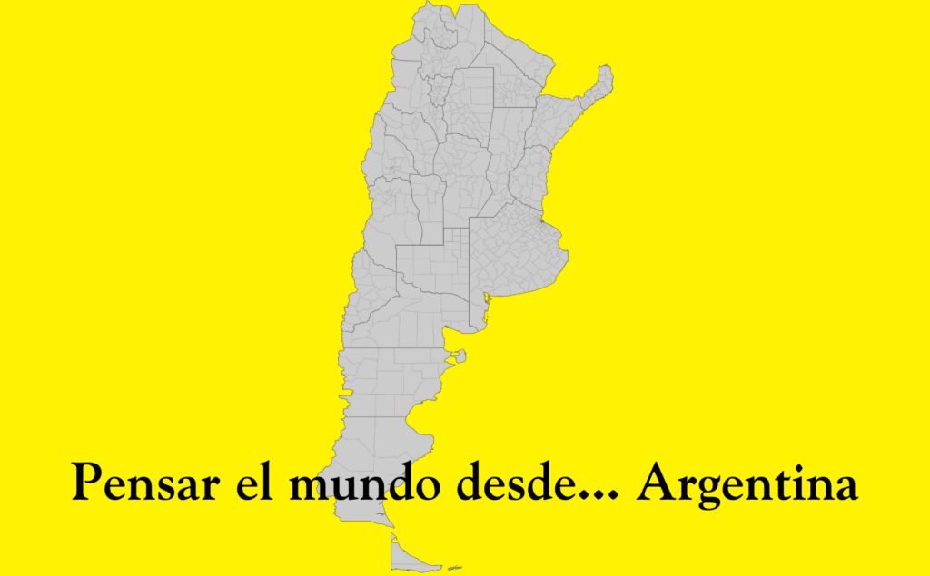 El filósofo argentino Manuel Tizziani se pregunta por la utilidad de la filosofía. Ilustración hecha a partir de mapa de las provincias y departamentos de Argentina distribuido por Wikimedia Commons bajo licencia CC BY-SA 3.0 DEED.