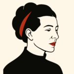 Ilustración de Simone de Beauvoir realizada por Dall.E 2 (el 22 de abril de 2025; licencia CC).