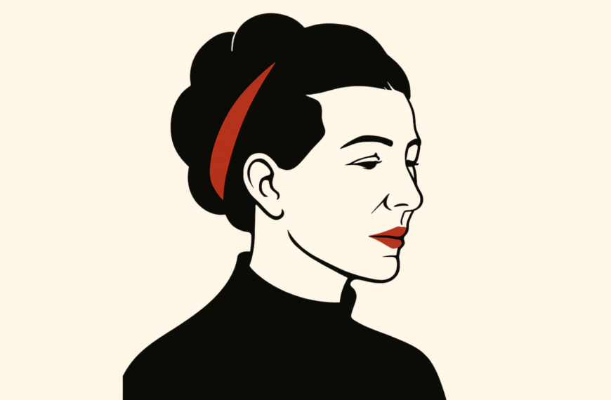 Ilustración de Simone de Beauvoir realizada por Dall.E 2 (el 22 de abril de 2025; licencia CC).