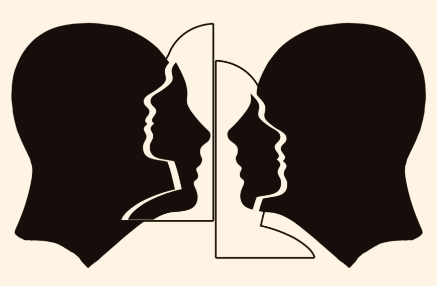 Siluetas de cabezas de hombre y de mujer de perfil.