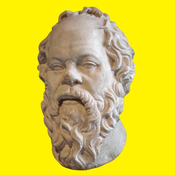 Escultura del busto de Sócrates.