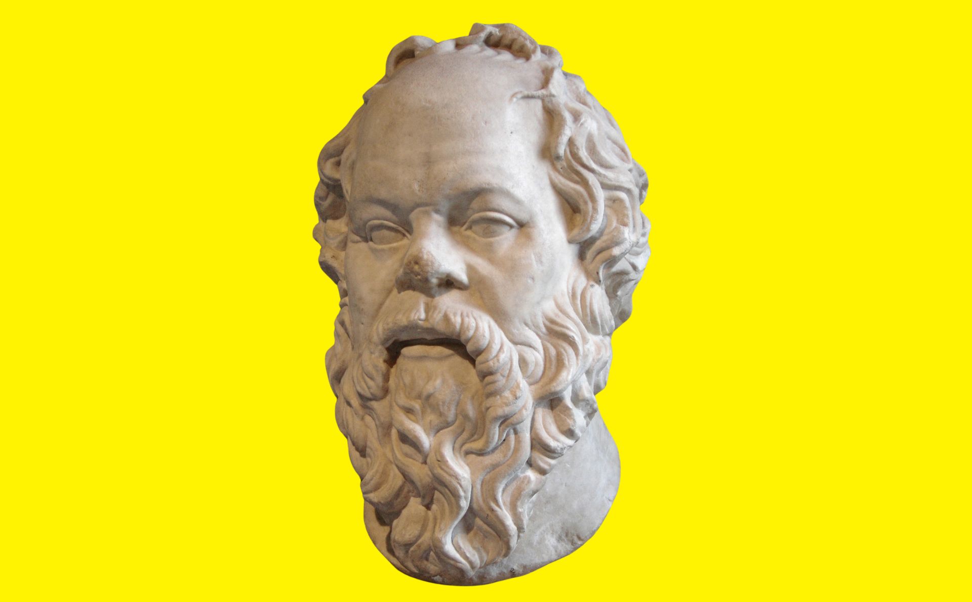 Escultura del busto de Sócrates.