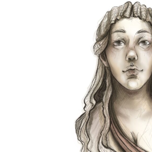 La transcripción del diálogo entre Sócrates y Diotima de El banquete, de Platón, es una de las más poéticas de la literatura filosófica. Ilustración de primer plano de Diotima