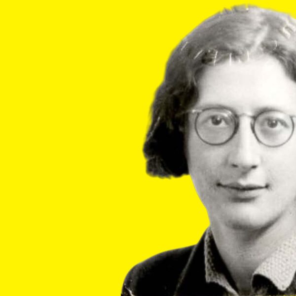 Simone Weil integró de forma intensa la reflexión de la guerra y su discurso que ubica al otro ser humano como enemigo. Diseño a partir de imagen de Simone Weil de 1943, extraída de Wikimedia Commons (Dominio Público).