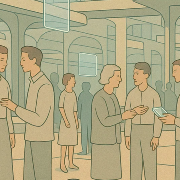 La propuesta de Ferraris no pasa por retroceder a un paso pretecnológico, sino organizar la tecnología para ser libres. Imagen de Sora (26/09/2025).