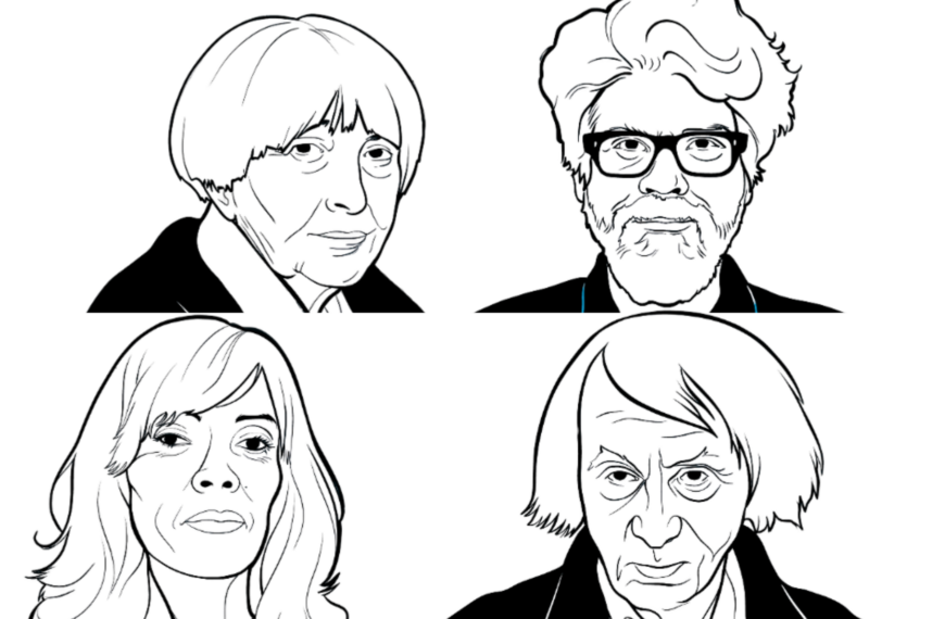 En su segunda edición, el Festival de las Ideas se convierte de nuevo en una cita ineludible para la filosofía. Ilustraciones de Adriana Cavarero (arriba izda.), Panyak Mishra (arriba dcha.), Camila Sosa Villada (abajo izda.) y Michel Houellebecq (abajo dcha.), cuatro de las grandes personalidades a las que podremos escuchar en Madrid estos días. Autora de las ilustraciones: Núria Oliveres.