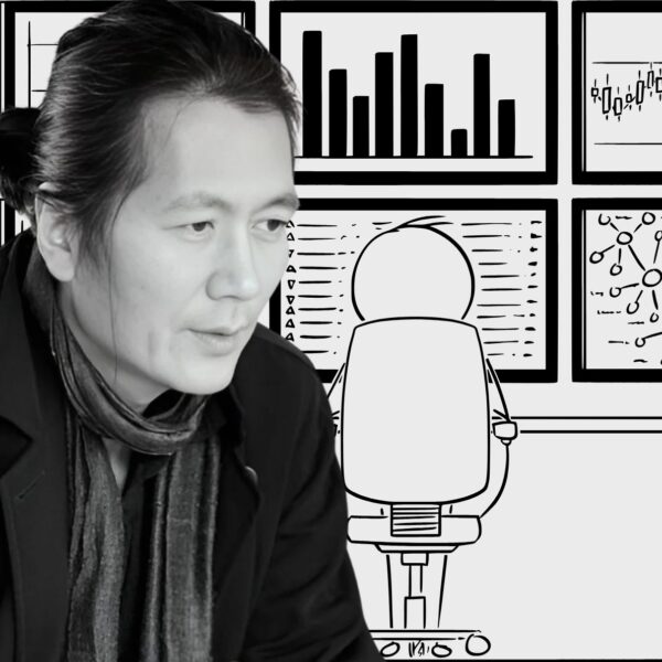 La filosofía haniana, de Byung-Chul Han radiografía nuestro presente. Diseño realizado a partir de la fotografía del filósofo surcoreano Byung-Chul Han realizada por Isabella Gresser y los elementos de collage de Freepiks (CC.).