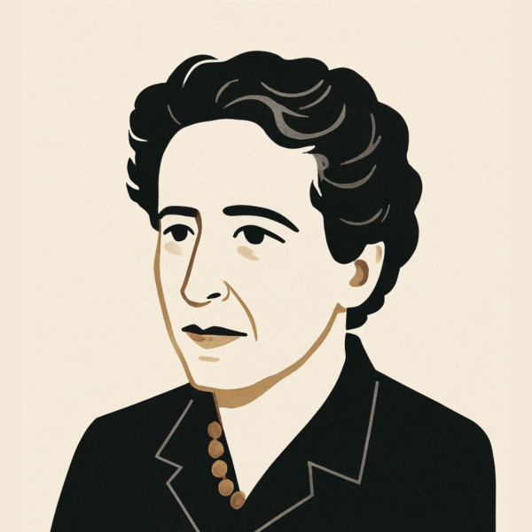 Ilustración de Hannah Arendt realizada por Sora, de OpenAI (licencia CC).
