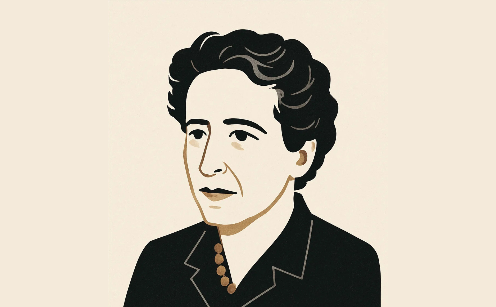 Ilustración de Hannah Arendt realizada por Sora, de OpenAI (licencia CC).