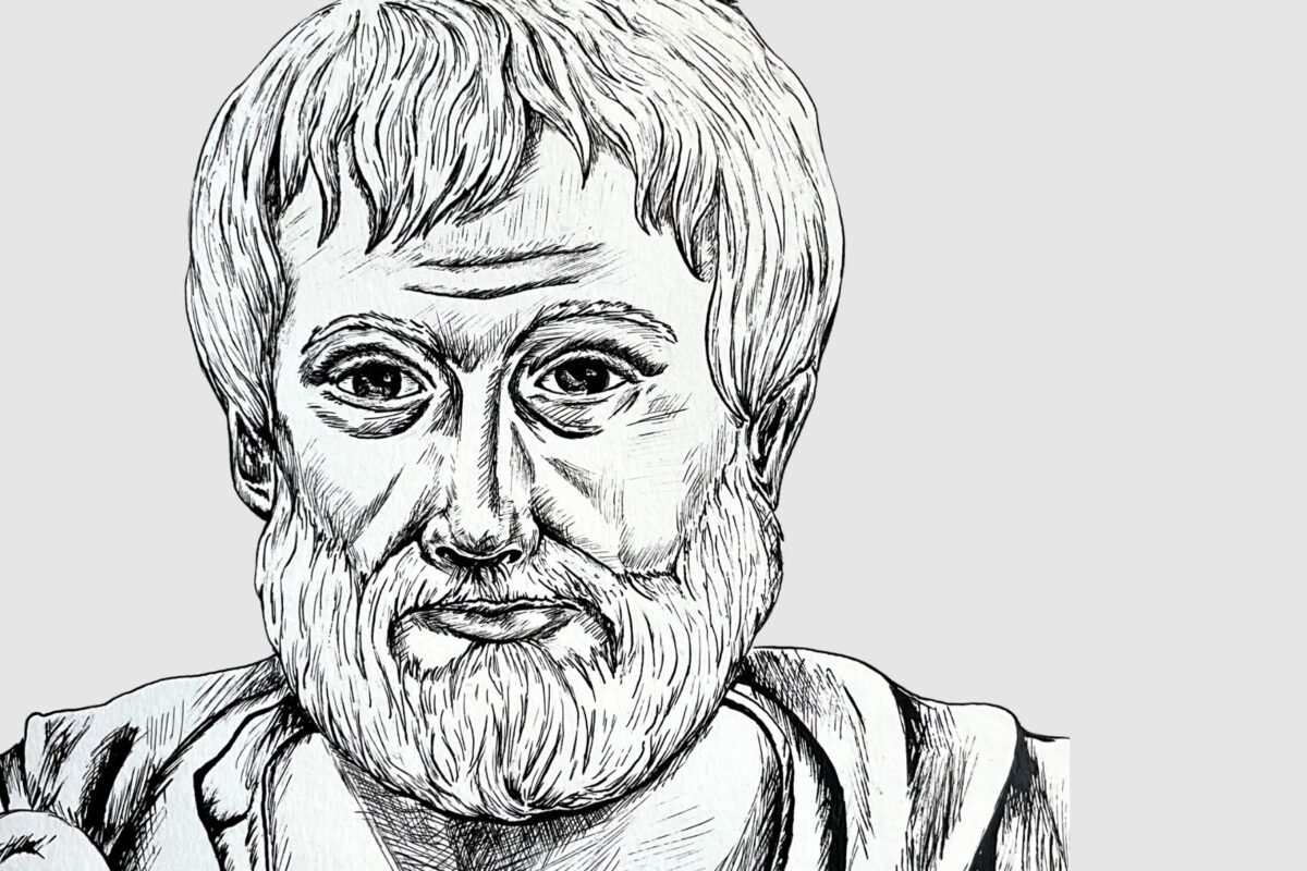 Ilustración del busto de Aristóteles.