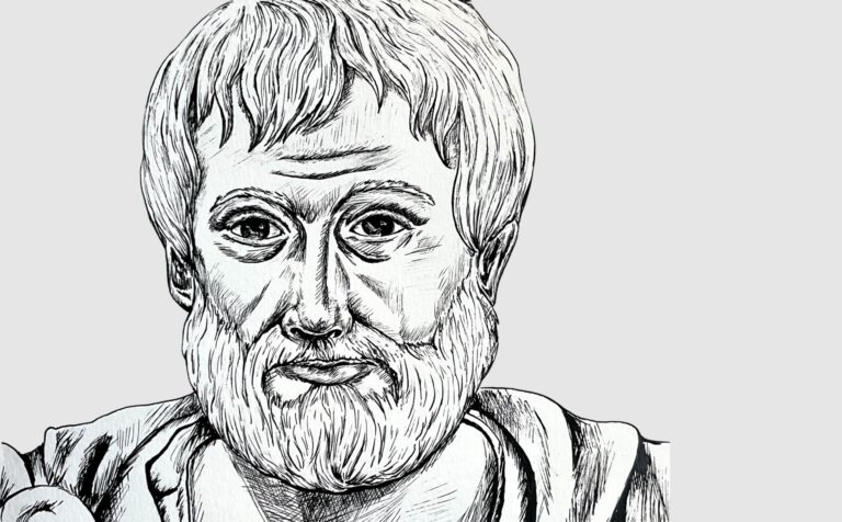 Ilustración del busto de Aristóteles.