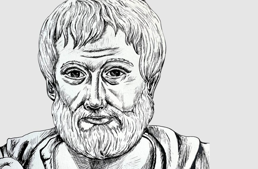 Ilustración del busto de Aristóteles.