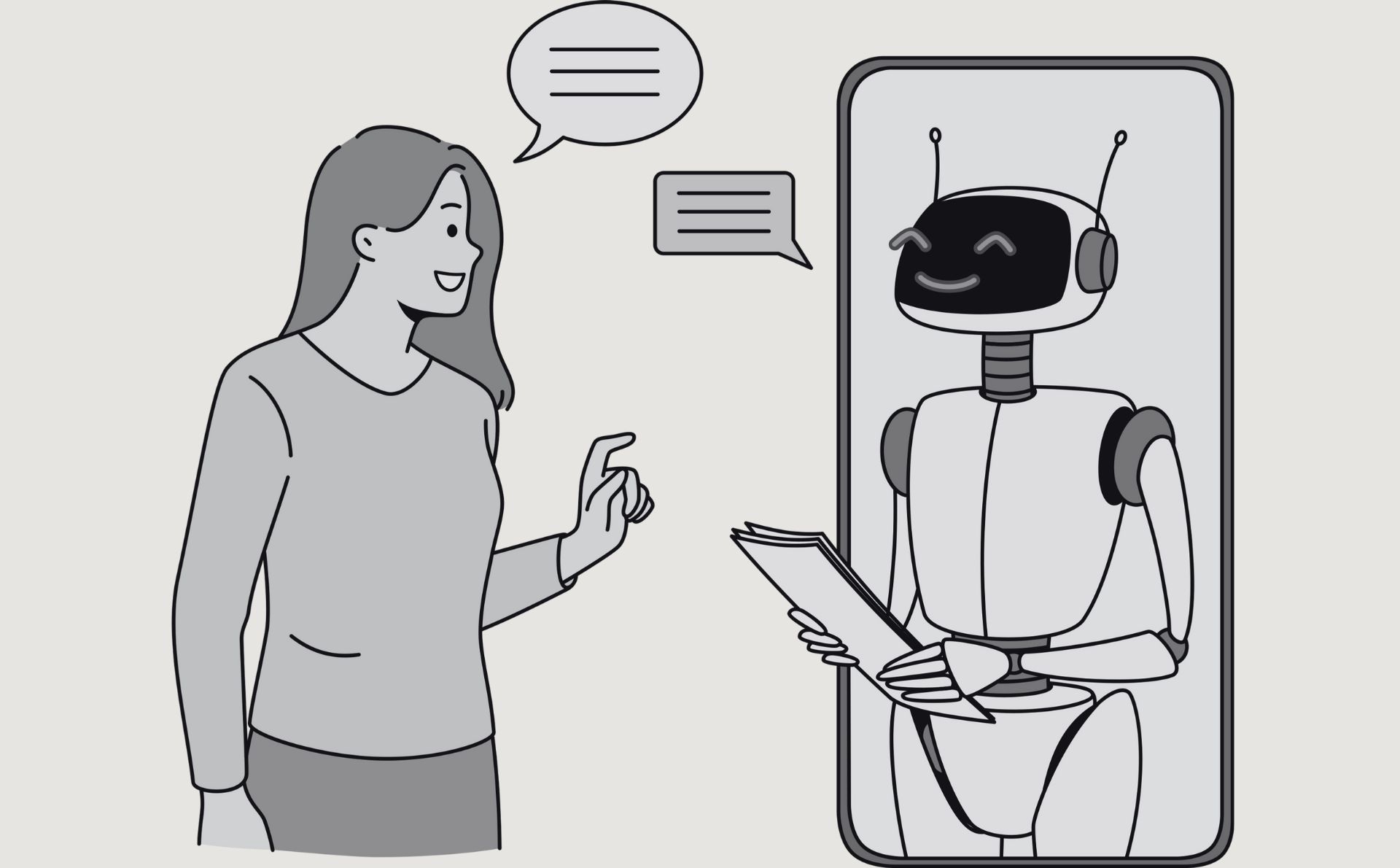 La inteligencia artificial pone más en jaque que nunca la asociación entre tecnología y progreso. Diseño realizado por Vectorium y extraído de Canva Pro.
