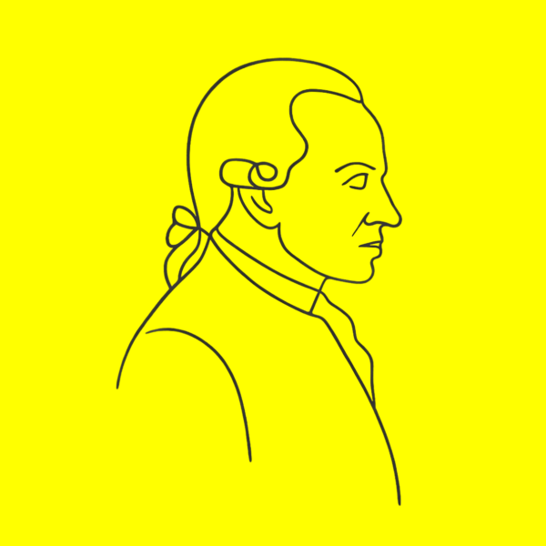Ilustración de Kant realizada por Sora (16 de octubre de 2025, licencia CC.).