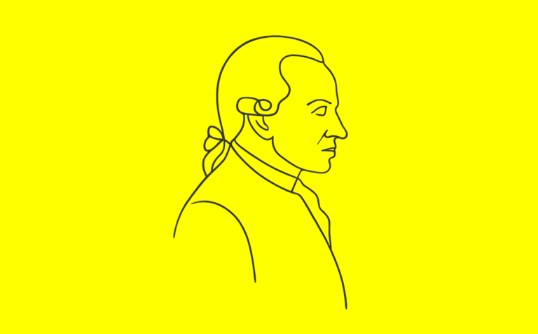 Ilustración de Kant realizada por Sora (16 de octubre de 2025, licencia CC.).
