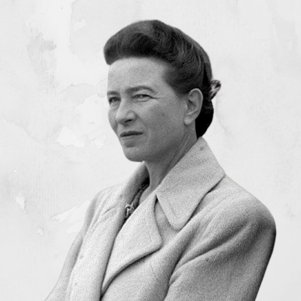 Foto de Simone de Beauvoir. El pensamiento y la vida de Simone de Beauvoir fueron inconformistas, aplicando una vuelta y revuelta de tuerca a cada cosa que tratara da coartar su libertad. Imagen extraída de Wikimedia Commons, de dominio público.