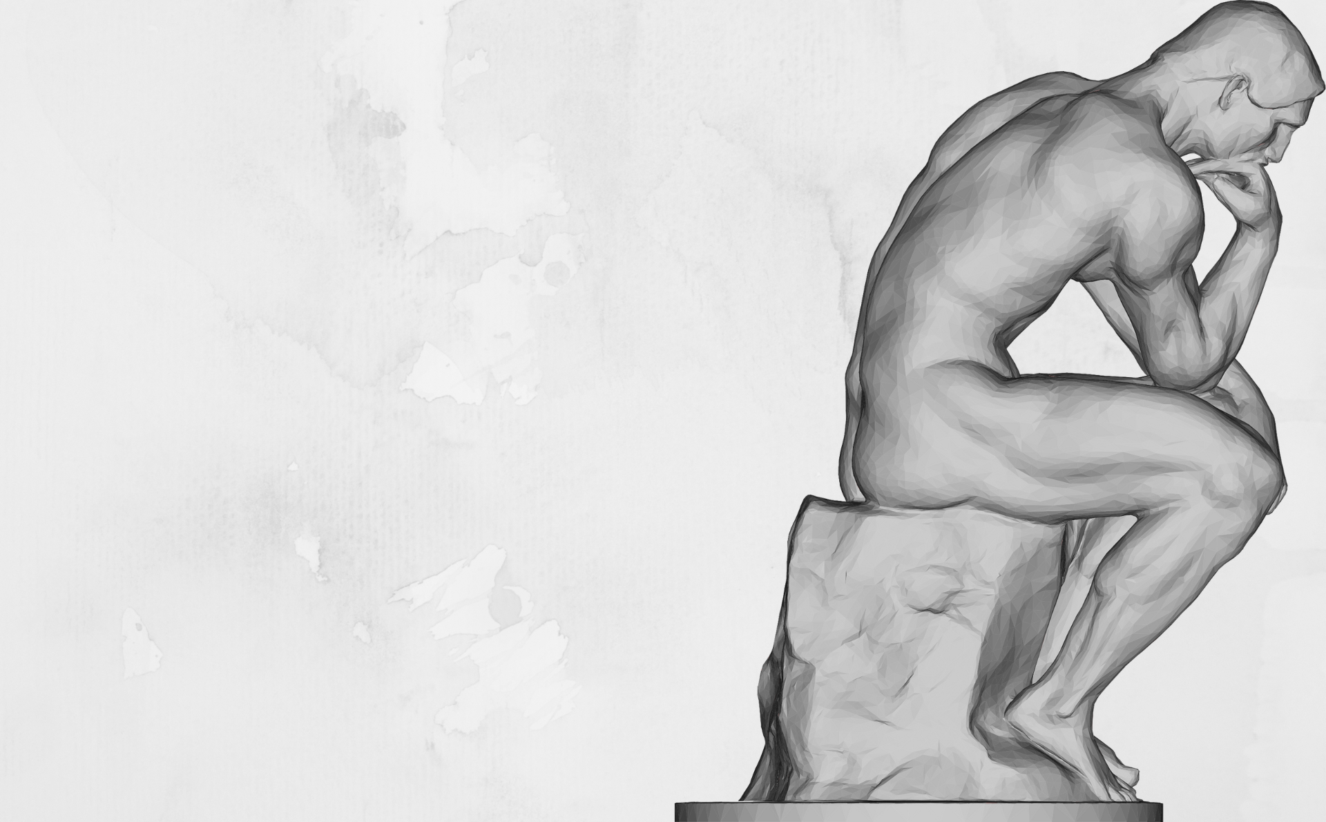 Tradición filosófica ilustrada con un dibujo de un pensador.