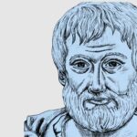 El estudio de la poética le sirve a Aristóteles para abordar la dimensión ficcional del ser humano. Ilustración de Aristóteles de Inés García Soria.