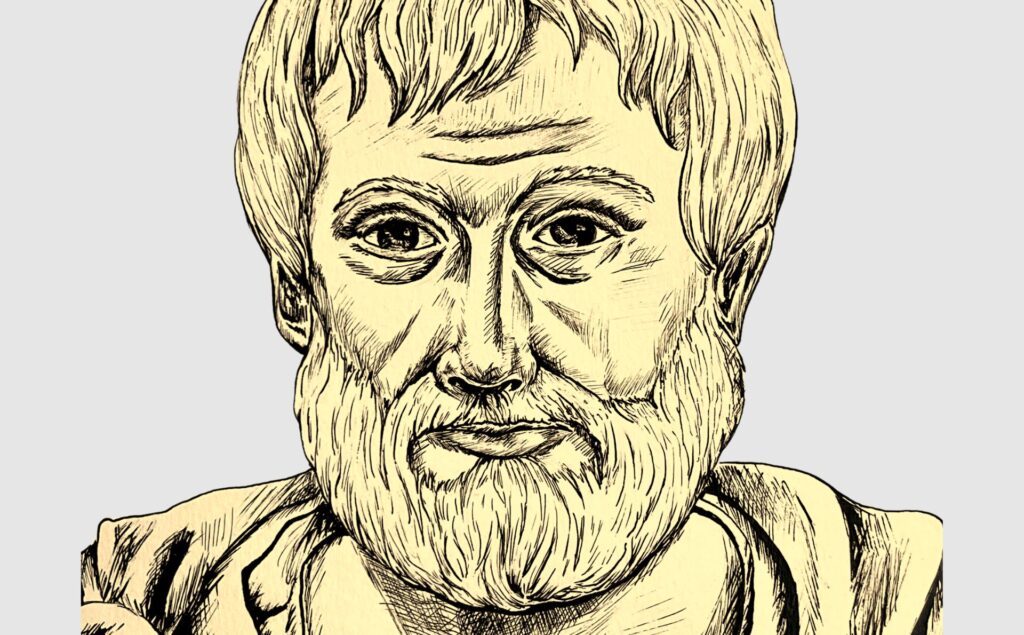 Dosier — Aristóteles El logos, la palabra, es fundamental para entender la vida, según Aristóteles. Ilustración de Aristóteles de Inés García Soria.