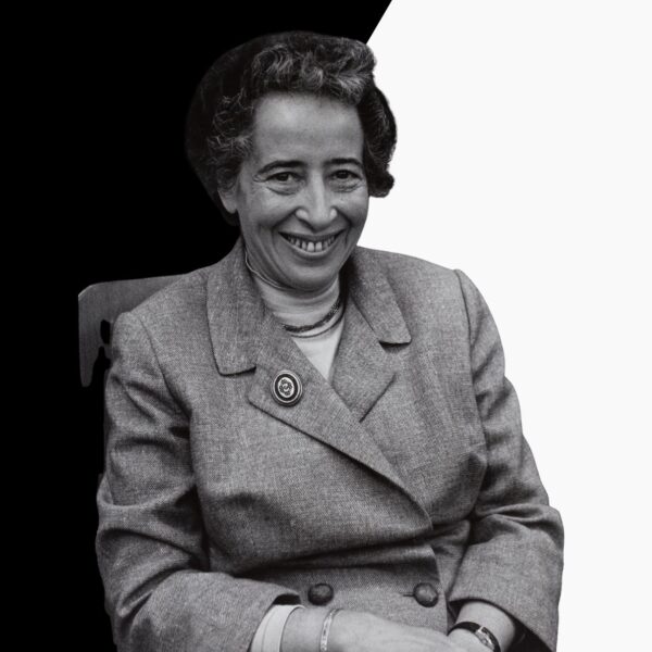 La banalidad del mal es una de las grandes aportaciones del pensamiento de Hannah Arendt. Diseño a partir de imagen de Hannah Arendt, extraída de Wikimedia Commons, con licencia CC BY-SA 4.0.