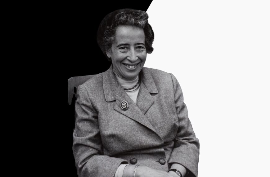 La banalidad del mal es una de las grandes aportaciones del pensamiento de Hannah Arendt. Diseño a partir de imagen de Hannah Arendt, extraída de Wikimedia Commons, con licencia CC BY-SA 4.0.