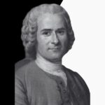 Página de Inicio 2025 El problema del mal para Rousseau atraviesa su concepción del ser humano. Diseño a partir de retrato de Rousseau, extraído de Wikimedia Commons, de dominio público.