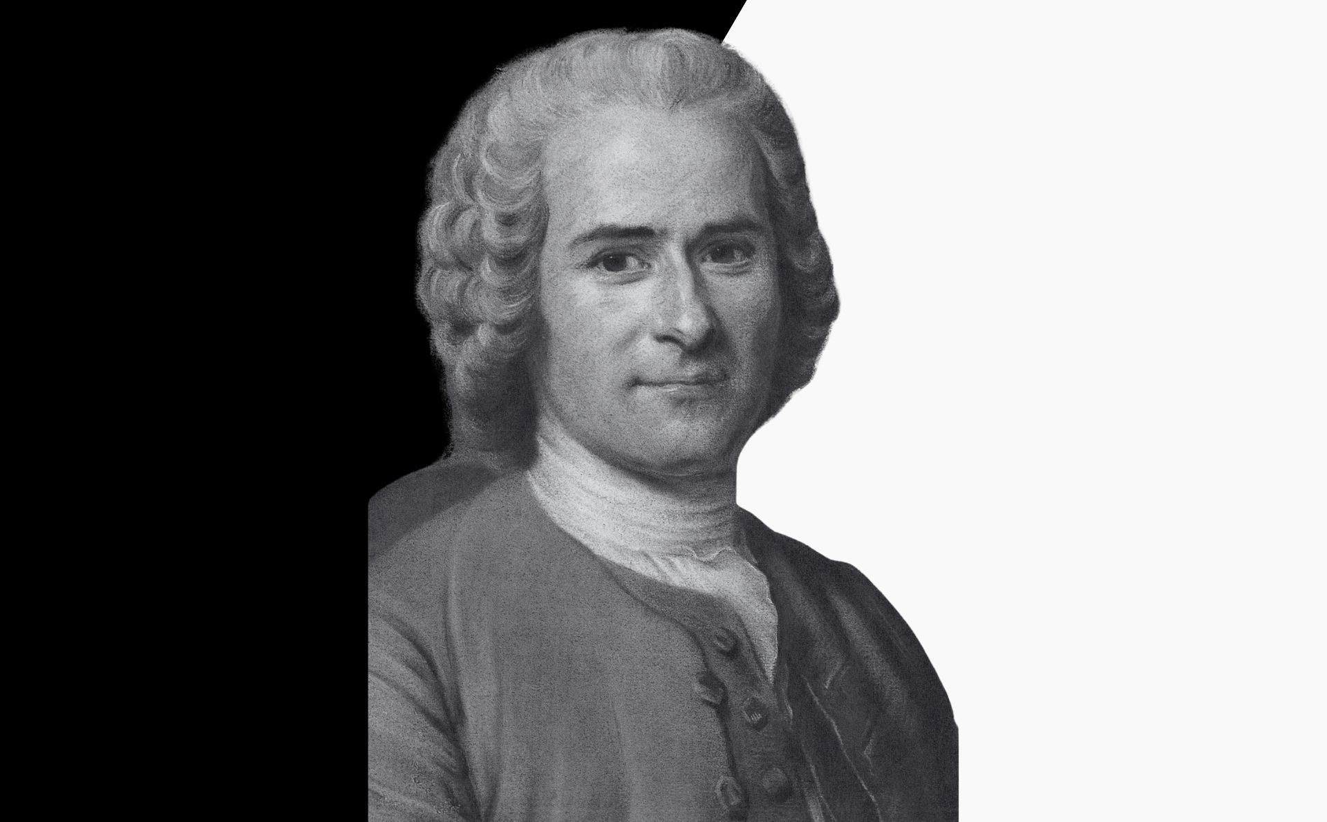 El problema del mal para Rousseau atraviesa su concepción del ser humano. Diseño a partir de retrato de Rousseau, extraído de Wikimedia Commons, de dominio público.