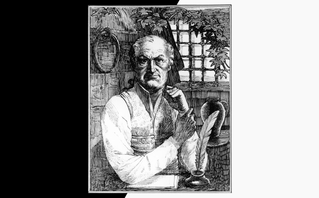 Dosier — ¿Por qué existe el mal? El marqués de Sade revolucionó la concepción filosófica clásica sobre el mal. Diseño a partir de autorretrato de Sade, extraído de Wikimedia Commons, con licencia CC BY-SA 3.0.
