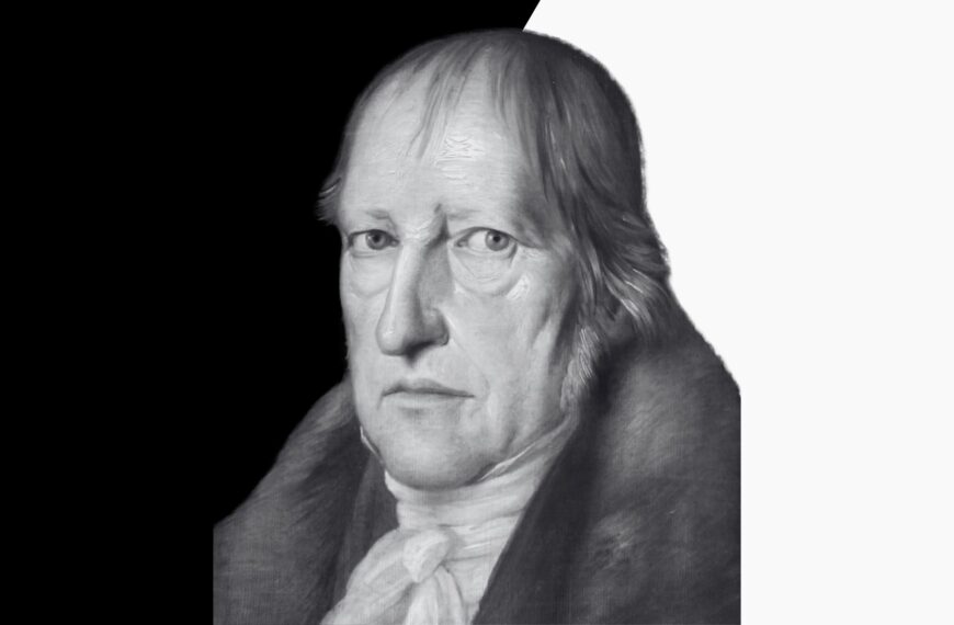 El mal para Hegel es un problema relativo al desarrollo del espíritu en contraposición con la universalidad racional. Diseño a partir de imagen de Hegel extraída de Wikimedia Commons, de dominio público.