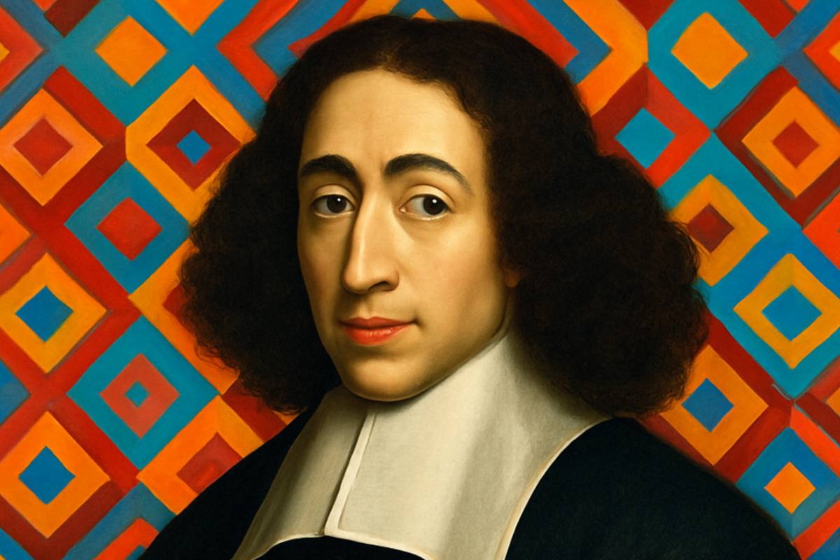 Imagen de Spinoza realizada con Canva Pro.